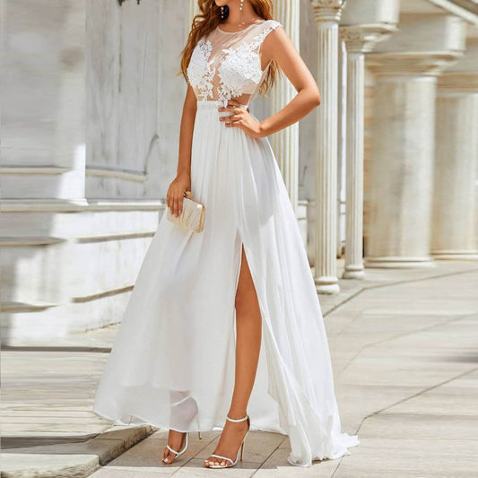 Chiffon Lace Trailing Wedding Large Swing Dress - globaltradeleader