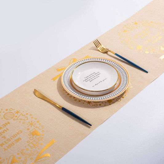 Christmas Elk Snowman Table Runner Merry Christmas Decorations - globaltradeleader