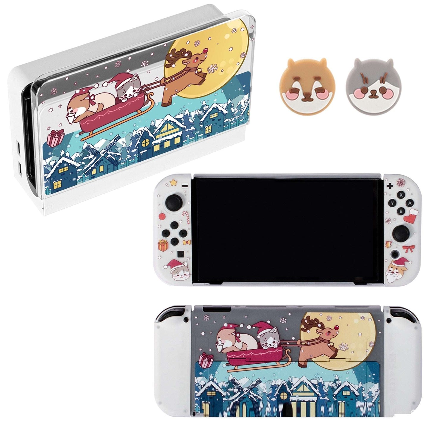 Christmas Cat And Dog TPU Soft Shell Game Console
