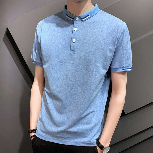 Men's Short-sleeved Polo Shirt T-shirt Solid Color Men's Lapel