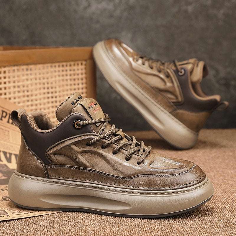 Autumn And Winter Cotton-padded Shoes With Velvet Leather Casual Shoes Men - globaltradeleader