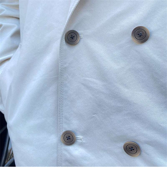 Commuting Mid-length Trench Coat With Double-breasted Lapels - globaltradeleader