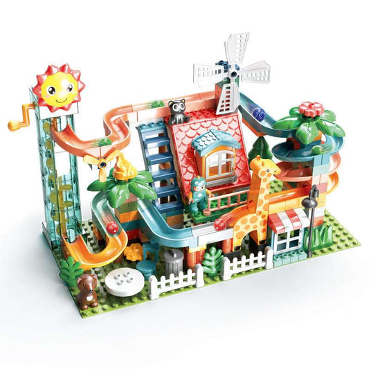 Large Particle Building Blocks Toy Loop Electric Turntable