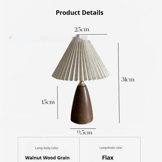 Nordic Retro Ceramic Table Lamp Pleated Bedroom Bedside - globaltradeleader