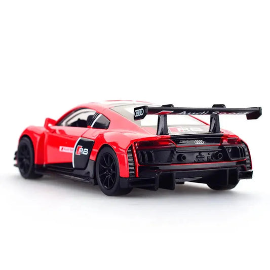 1 32 R8 LMS Sports Car Simulation Toy Car Model Alloy Pull Back Children Toys Genuine License Collection Gift Off-Road Vehicle