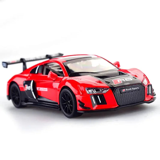 1 32 R8 LMS Sports Car Simulation Toy Car Model Alloy Pull Back Children Toys Genuine License Collection Gift Off-Road Vehicle