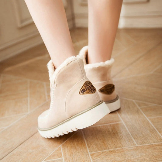 Flats Shoes Women Winter Snow Boots Warm Plush Ankle Booots - globaltradeleader
