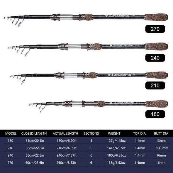 Carbon Telescopic Rod Sea Rod Fishing Tackle