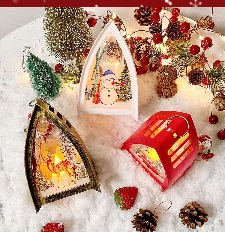 Christmas Decorations Storm Lantern LED Portable Candlestick Storm Light Storm Lantern