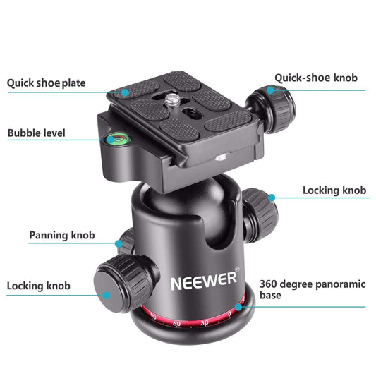 Neewer Professional Metal 360 Degree Rotating Panoramic Ball Head