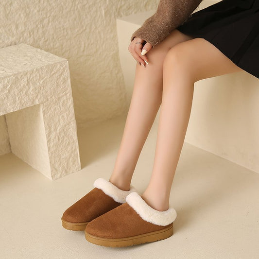 Women Winter New Round Head Leisure Slip-onPlus Size Cotton Shoes - globaltradeleader