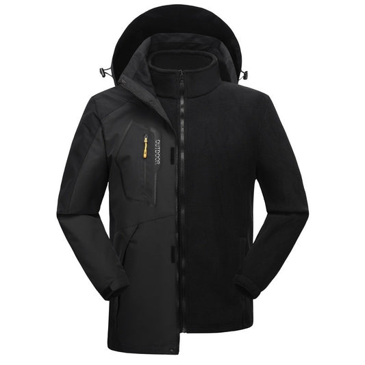 Winter Outdoors Three-in-one Coat Warm-keeping Cotton Clothing Shell Jacket Cotton-padded Coat For Men And Women - globaltradeleader