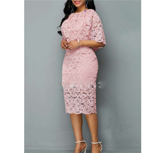 MD African Lace Dresses For Women Fashion New Africa Sexy Wedding Outfit 4XL 5XL Plus Size Maxi Dress Dashiki Ankara Pink Robe