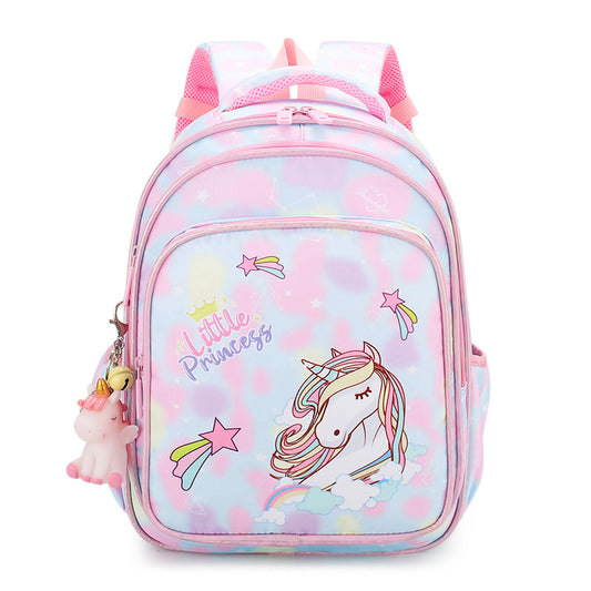 Rainbow Gradient Cartoon Tutoring Children Backpack Elementary School Schoolbag