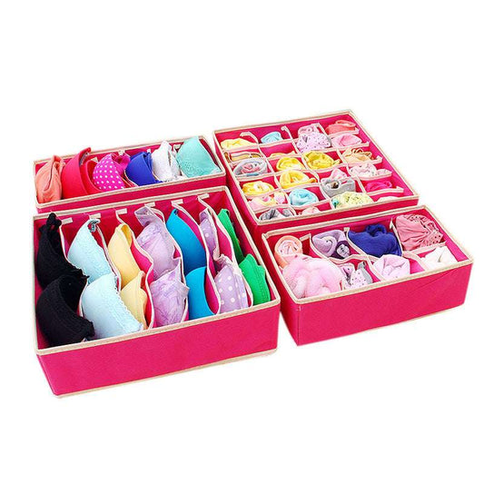 Underwear Storage Box Four-piece Set, Socks Storage Box, Fabric Bra Storage Storage Box