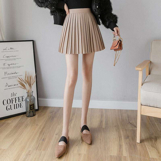 High Waist Small Leather Skirt A-line Skirt Women's Anti-empty - globaltradeleader
