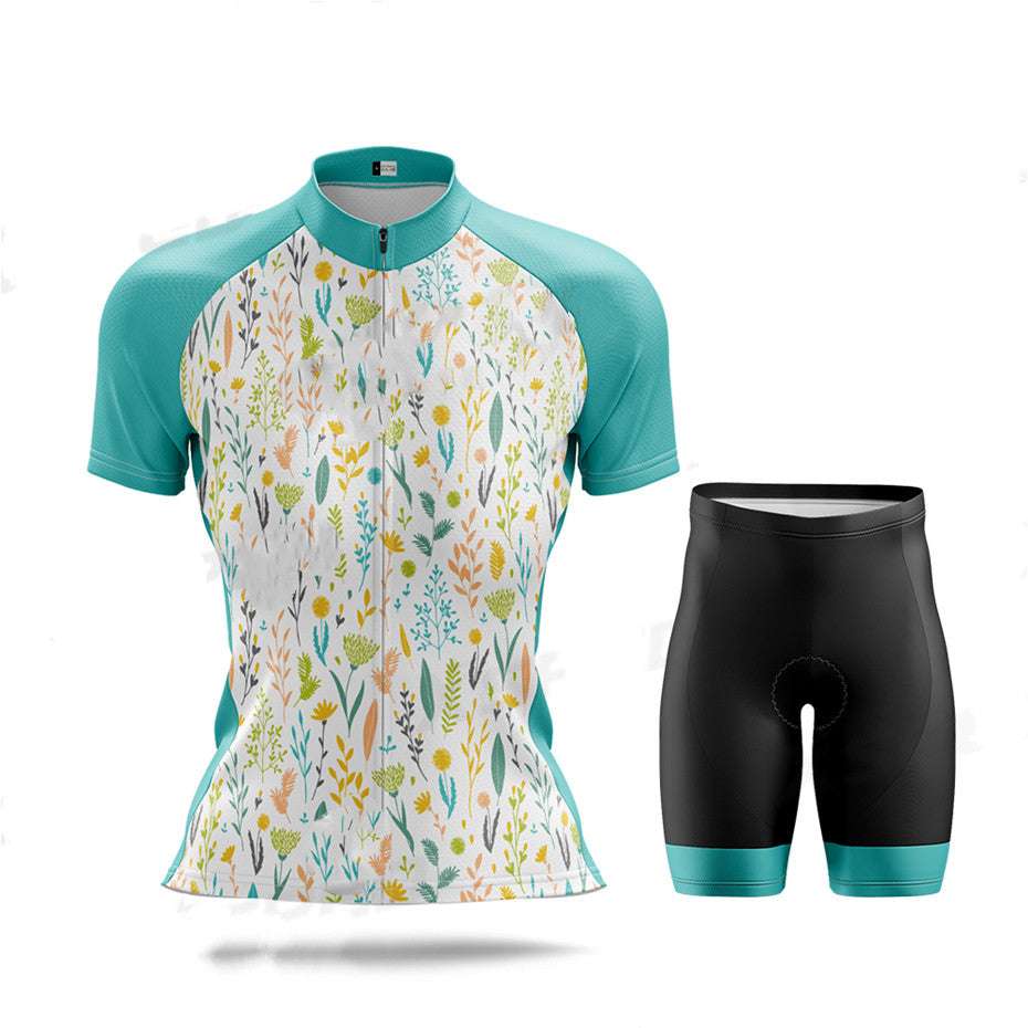 Fashion Ladies Cycling Jersey Women's Sweatshirt Suit Short Sleeve