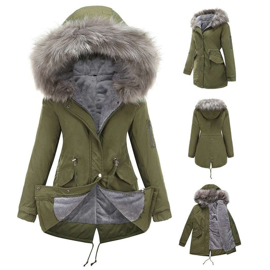 Large fur collar padded women's padded jacket - globaltradeleader