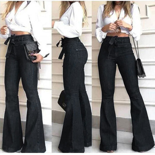 South American Jeans High-waisted Micro-elastic Belt Flared Pants Wide-leg Pants Jeans Women