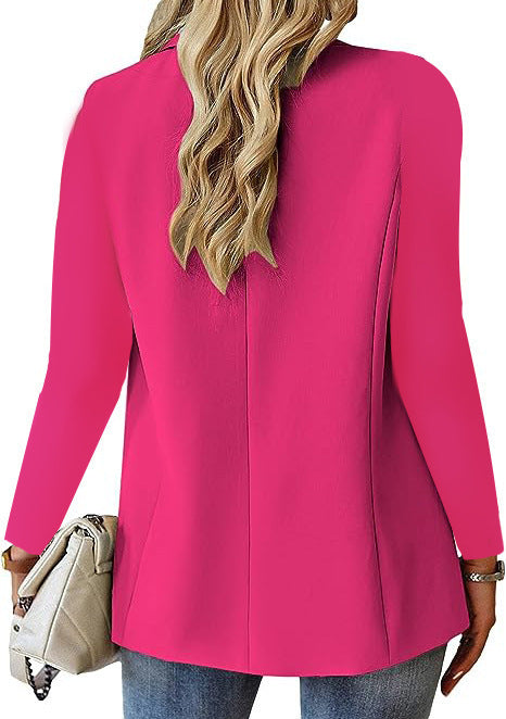 Ins Lapel Button Jacket Fashion Commuter Casual Suit Jacket Women's Long-sleeved Tops Outwear Clothing - globaltradeleader