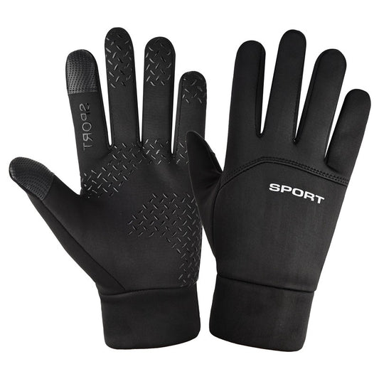 Windproof Waterproof Velvet Warm Waterproof Cycling Non-slip Full Finger Gloves - globaltradeleader