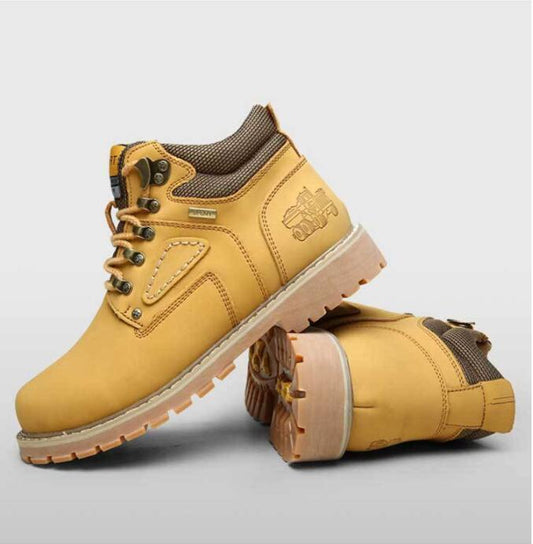 Autumn and Winter Martin Boots Men Lace Up Leather Tooling Shoes - globaltradeleader