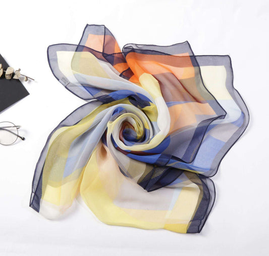 Casual Colorful Triangle Geometric Light And Delicate Silk Scarves