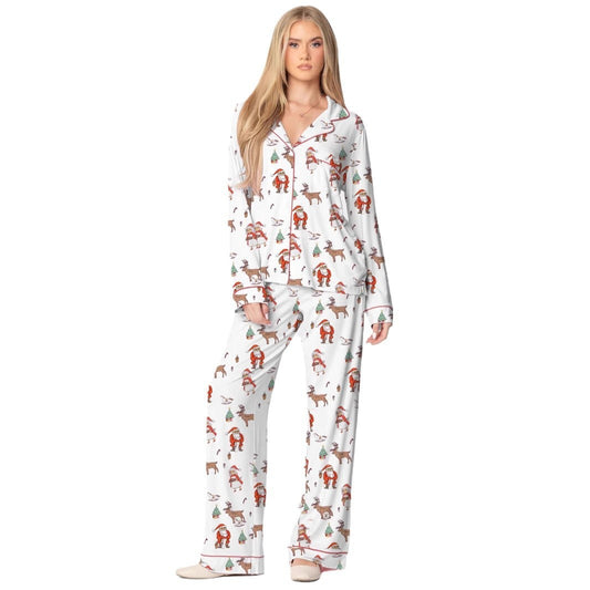 Christmas Printed Long-sleeved Trousers Autumn Ladies Home Leisure Suit - globaltradeleader