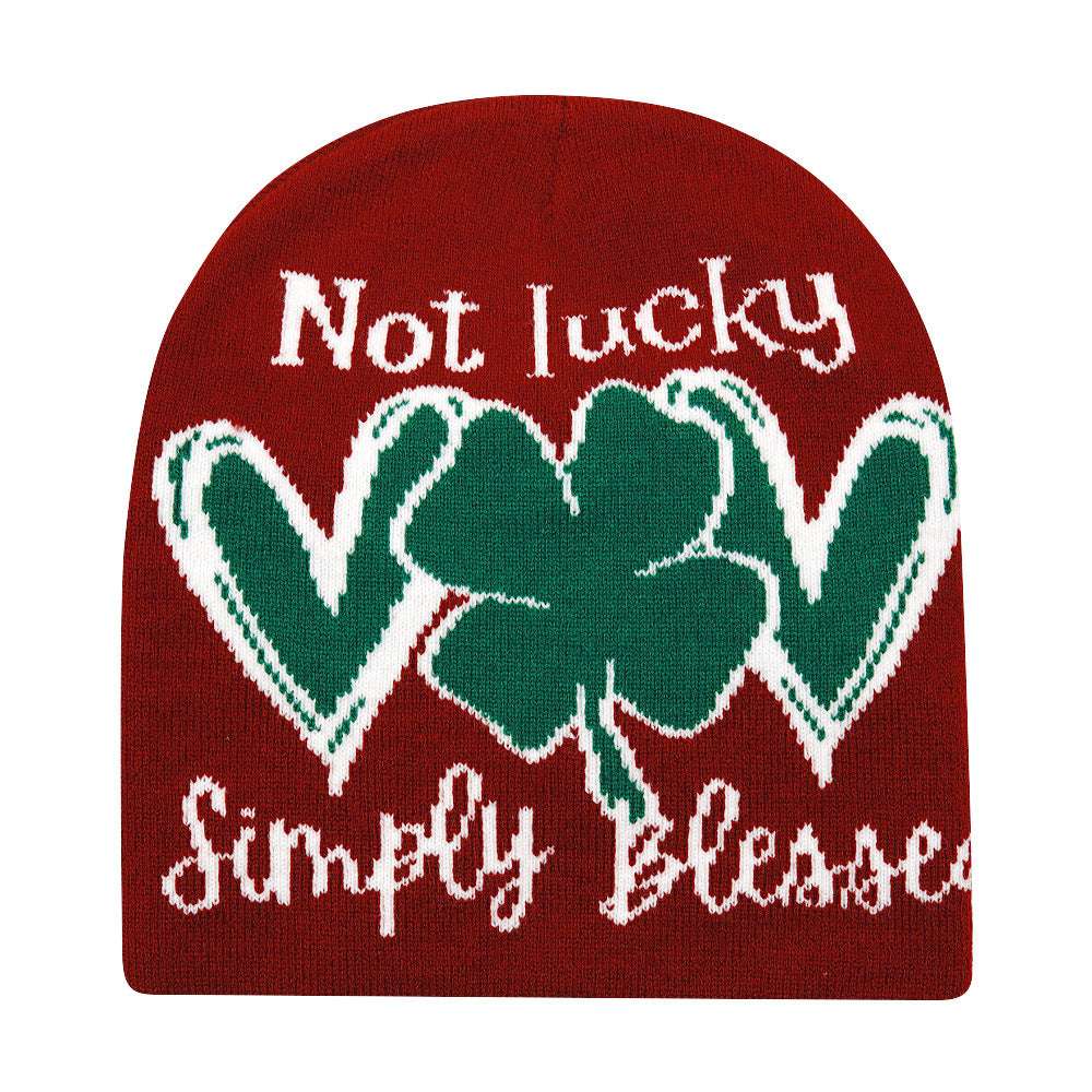 Letter Knitted Hat Autumn And Winter Outdoor Warm Hat - globaltradeleader