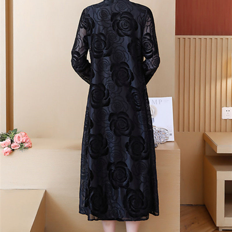 Gold velvet cheongsam dress