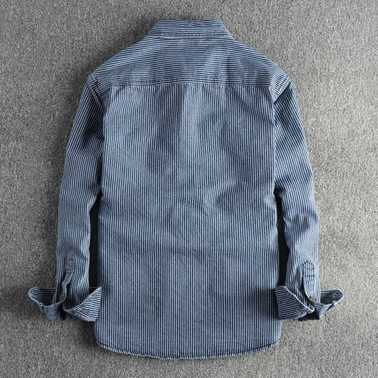 Washed Vintage Denim Shirt For Men - globaltradeleader