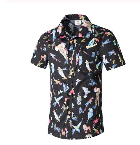 Shirt casual loose cotton top large size printed beach - globaltradeleader