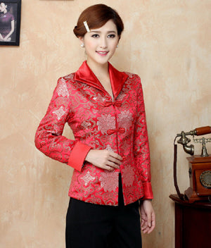 Long sleeve ladies Tang suit top