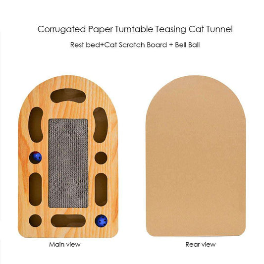Cat toy claws cat scratch board wear-resistant creative corrugated paper cat hole turntable ball funny cat toy
