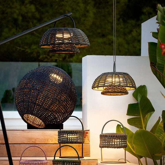 Outdoor Chandelier Garden Lamp Hanging Exposed Table Lamp Pavilion Chandelier - globaltradeleader