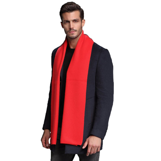 autumn and winter new men's scarf cashmere tide men's business casual thick warm scarf long double-sided - globaltradeleader