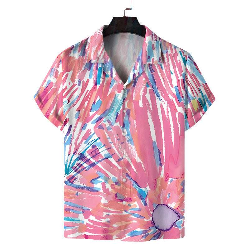 Hawaiian Modified Size Printed Men's Casual Beach Top - globaltradeleader