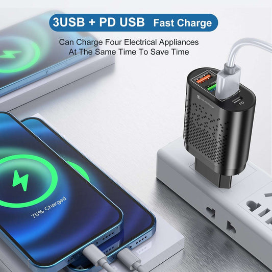 3.1A Multi-port 3USB PD Type-c Mobile Phone Charger