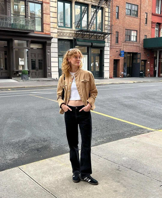 Black Bootcut Jeans Washed Retro Distressed