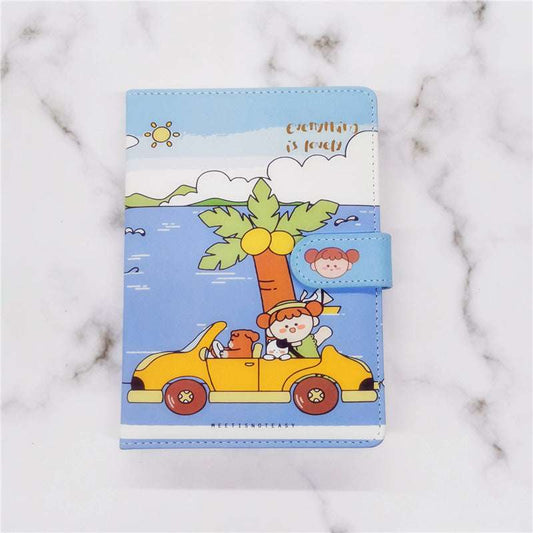 Cute Hand Ledger A5PU Color Page Notepad