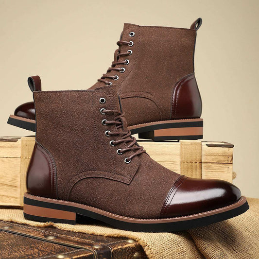 Men's Trendy Sleeve Leather All-match Casual Martin Boots - globaltradeleader