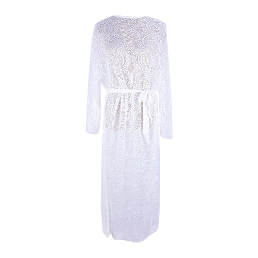 Lace bikini blouse, hollow sexy beach jacket, sunscreen suit, swimsuit and cardigan - globaltradeleader