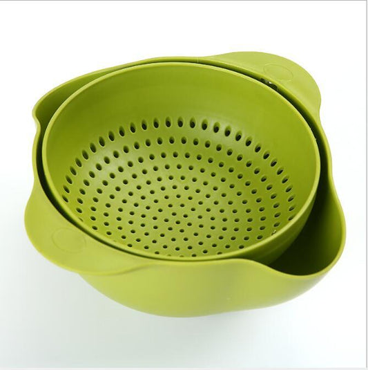 Kitchen Laundry Organizer Thickening Home Kitchen Plastic Rice Friut Bowl Washing Rice Sieve Basin Washing Basket - globaltradeleader