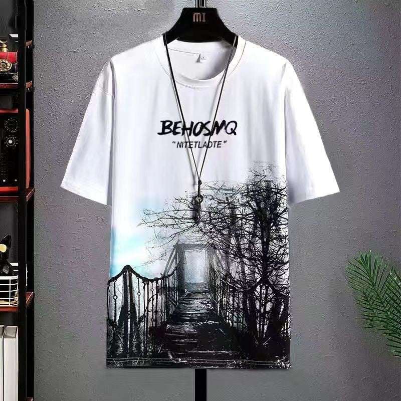 Men's Summer Half Sleeve Top Clothes Loose Men's Clothing T-shirt - globaltradeleader