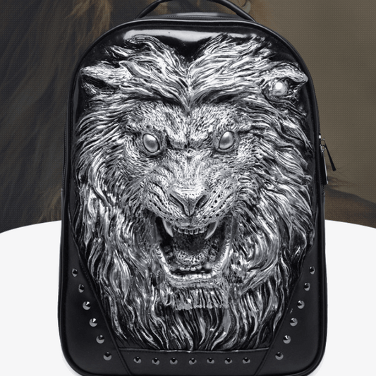 3D Angry Lion Face Unisex Backpack