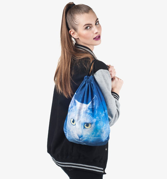 3D Digital Print Drawstring Pocket Shopping Storage Drawstring Backpack