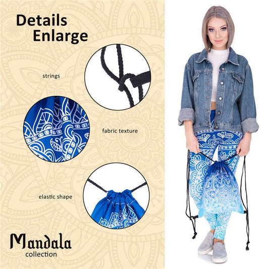 3D Printed Mandala Pattern Drawstring Drawstring Pocket Shopping Bag