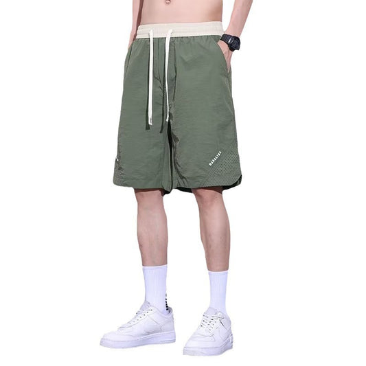 Ice Silk Shorts Thin Loose Sports Quick-drying Knee Length Pants - globaltradeleader