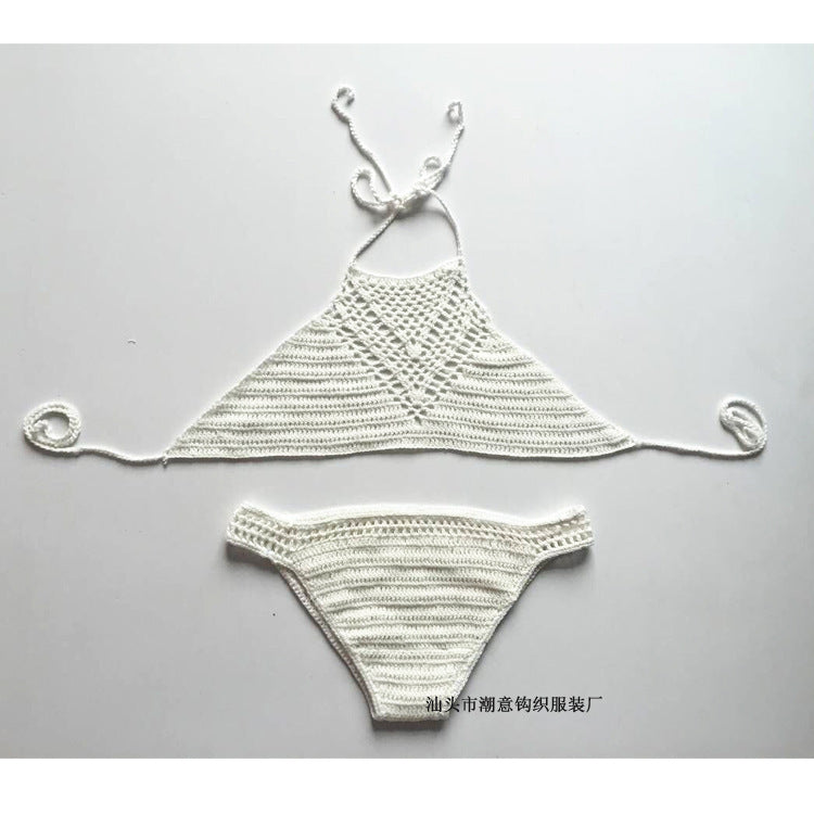 Europe explosion hook hand woven suit sexy bikinis beach bikinis bra swim suit - globaltradeleader
