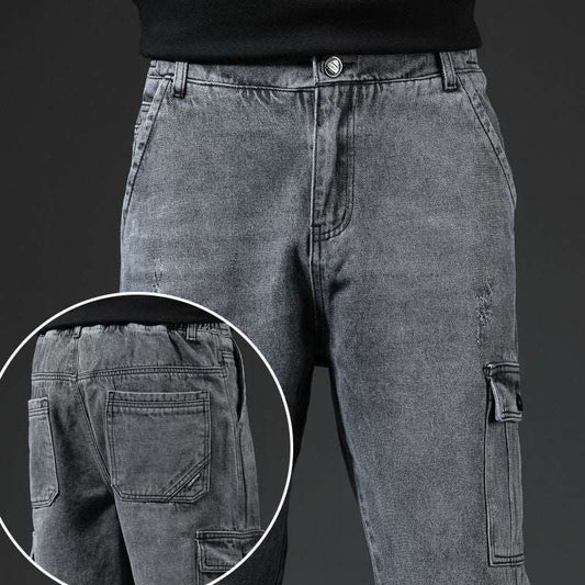 Spring And Autumn Japanese Style Workwear Multi-pocket Jeans - globaltradeleader